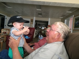 Grandpa and his youngest grandchild. 